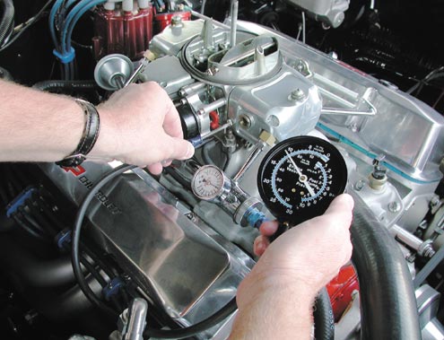 Where to hook up vacuum gauge on holley